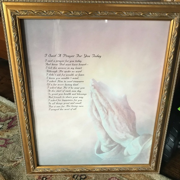Rare Vintage Gold Frame Praying Hands Picture - Picture 2 of 5